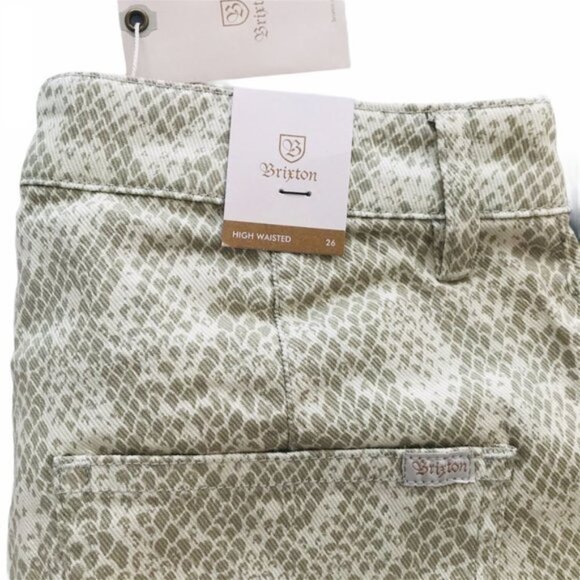 Brixton Cropped Pants in Cream Snake Print - Picture 4 of 11